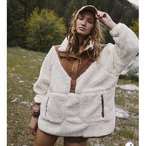 FREE PEOPLE: Fall to rise fleece quarter snap size large